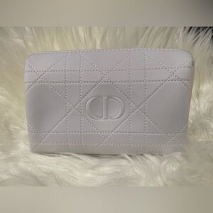 Dior White Quilted Cosmetics Bag